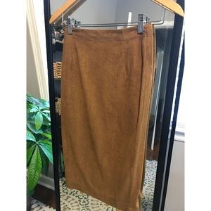 Suede Fitted a Pencil Skirt